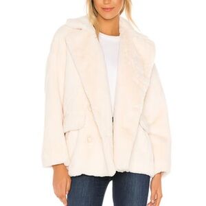 Free People Kate Solid Faux Fur Ivory coat